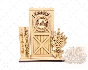 Interchangeable Barn Door Sign Holder | Porch Decor (Paint Kit)