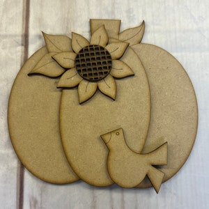 3 Different Size Pumpkins, Fall, Pumpkin, Craft Kit, Laser Cutouts, DIY Kit, Unfinished Kit