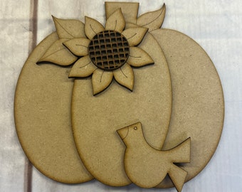3 Different Size Pumpkins, Fall, Pumpkin, Craft Kit, Laser Cutouts, DIY Kit, Unfinished Kit