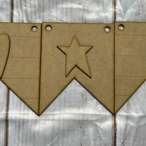 Patriotic Banner, Banner, Craft Kit, DIY Kit, Laser Cutouts, Unfinished Kit, USA, Stars