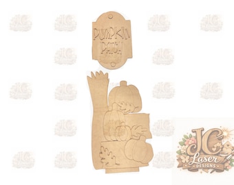 Interchangeable Monthly Craft Kit Pumpkin Patch | Door Round | Porch Leaner | Paint Kit | DIY