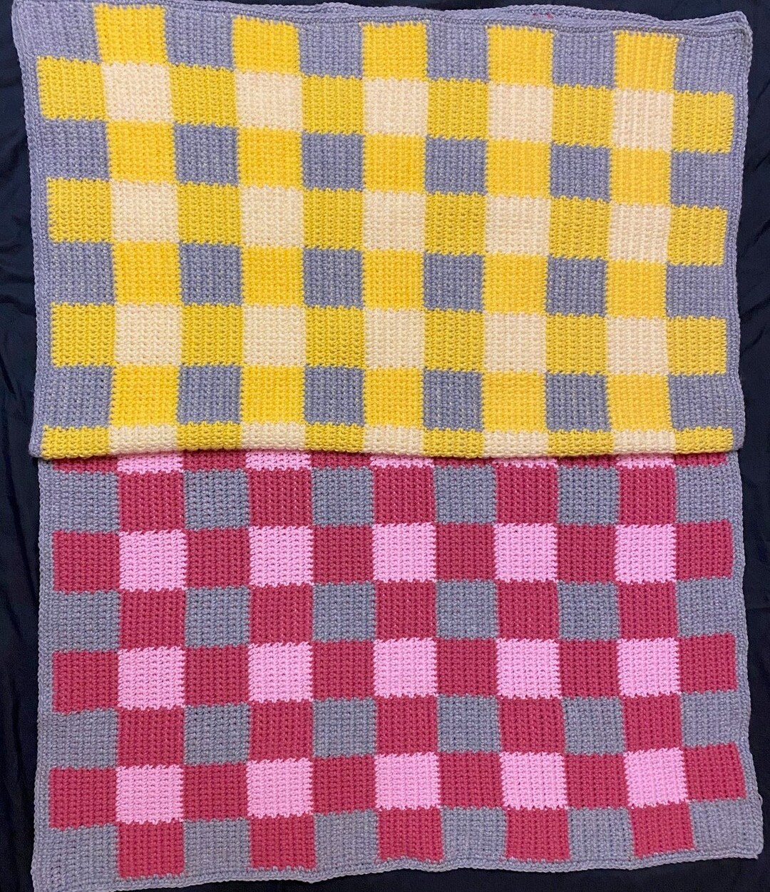Custom Plaid Crochet Baby Blanket Etsy