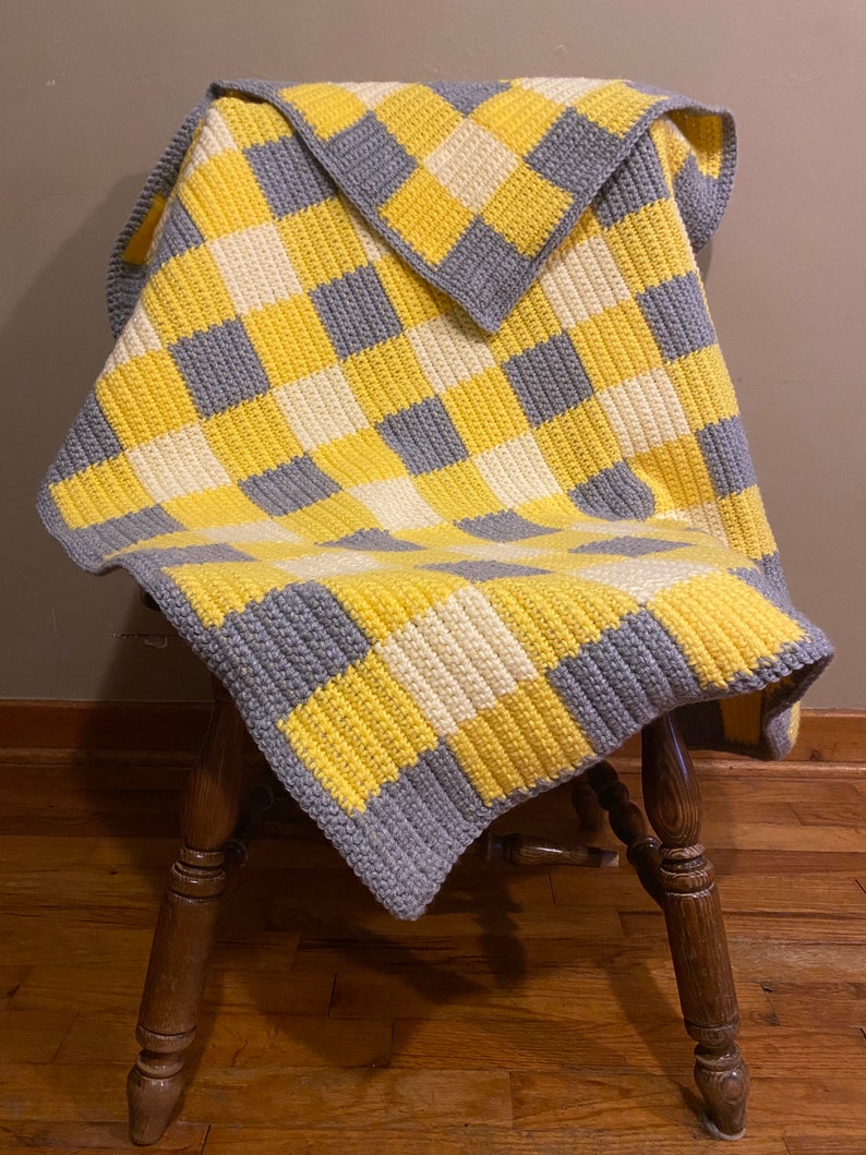 Custom Plaid Crochet Baby Blanket Etsy