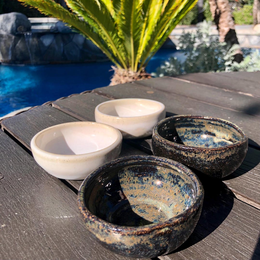Wheel Thrown Ceramic Trinket Dish or Handmade Pottery Dipping Set ...
