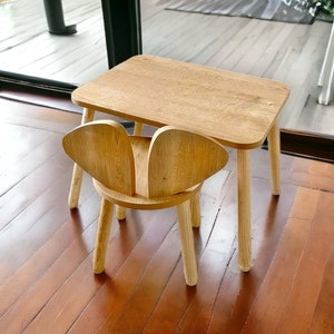 Ensemble table et chaise en bois pour enfants-table d'activités pour enfants-chaise pour tout-petit-table et chaises montessori-table pour enfant-bureau pour enfant-meubles pour enfants-en bois image 1