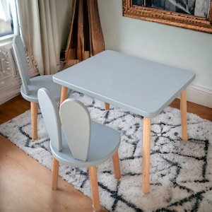 Handmade Montessori Kids Table Set: Wooden Playroom Furniture