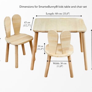 Montessori Table And Chair-Wooden Kids Table And Chair Set-Wooden Activity Table-Rabbit Chair-Wooden Chair For Kid-Wooden Table-Wooden Chair
