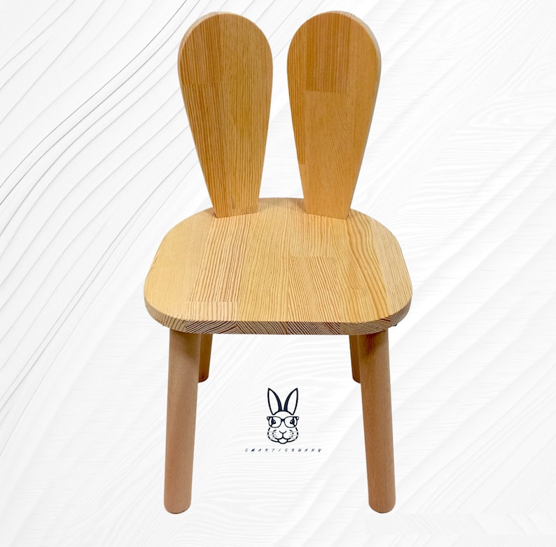 Smartie-Bunny Chair, Wooden Kids Table And Chair Set, Wooden Table, Wooden Chair For Kids, Montessori Table And Chair, Wooden Activity Table image 4