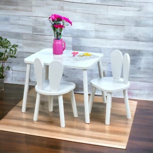 Wooden Kids Table and Chair Set,Toddler Furniture,Kids Playing Desk White Activity Table,Birthday gift kid,Montessori furniture,Kids table