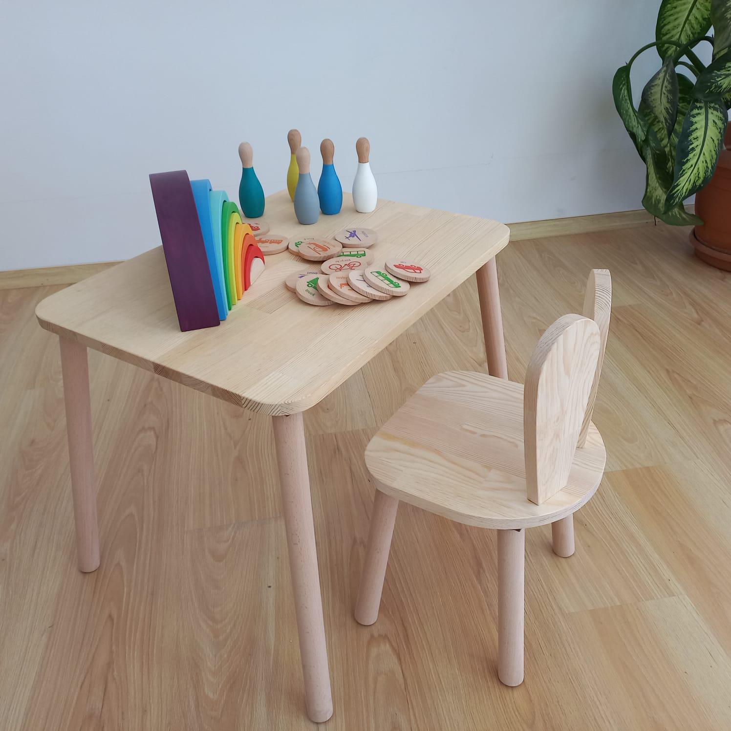 Nursery Furniture Set HONEY JOY Kids Table And Chair Set, 3-in-1