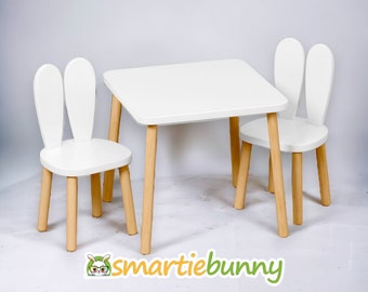 Wooden Kids Table and Chair Set,Toddler Furniture,Kids Playing Desk White Activity Table,christmas gift kid,Montessori furniture,Kids table