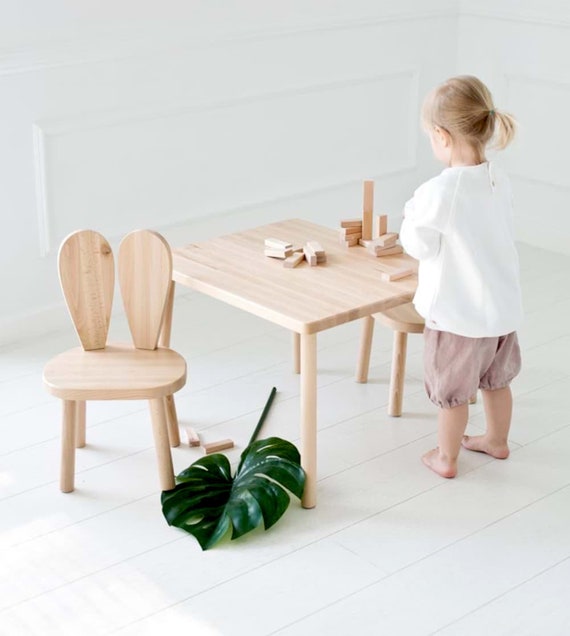 Bot Ruwe slaap Beperken Smartie-Bunny-stoel houten kindertafel en stoelenset houten - Etsy Nederland