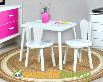 Hölzernen Kinder Tisch und Stuhl Set-Montessori Tisch-Montessori Board-Tisch und Stuhl Set-White Rabbit Stuhl-Montessori Stuhl-Geschenk für Weihnachten