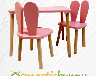 Table pour enfants avec 2 chaises - Ensemble table pour enfants - Table d'activités pour enfants - Bureau de jeu pour enfants - Ensemble table et chaises montessori pour tout-petits - Table de jardin d'enfants