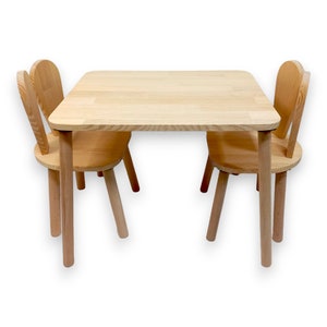 Enrich your kidsroom style with our unique Wooden Chair For Kids . Rabbit chairs also generally our Montessori Table And Chair set is made with high quality materials. Children can use it as an activity table.  Christmas gift for toddler.