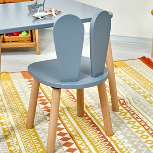 Holz-Montessori Tisch und Stühle für Kinder-Baby Stuhl-Holz Kinder Tisch und Stuhl Set-Aktivität Tisch-Kaninchen Stuhl-Toodler Geschenk Bild 5