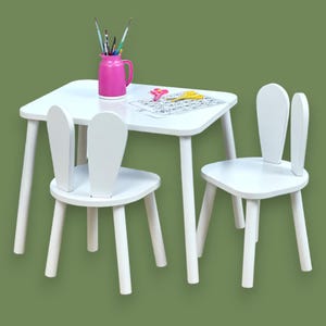 Kids Table and Chair Set | Wooden Children’s Furniture | Neutral Baby Table with Chairs | Montessori Style baby furniture |Solid Beech & MDF