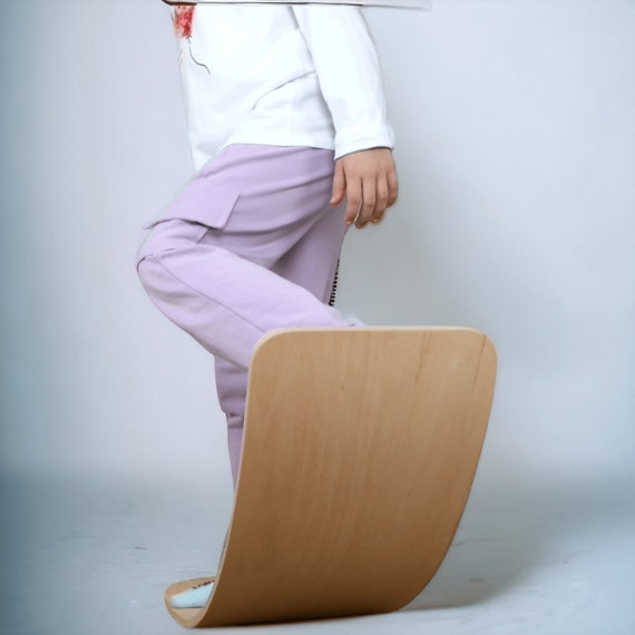 Natural Waldorf Wooden Balance Board for Kids and Toddlers Wood Wobble Toy for Practicing yoga Curvy Best Balance Board Kids Rocker Wood Etsy UK