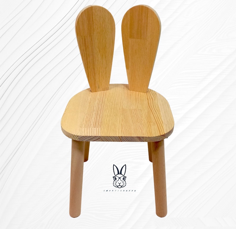 Smartie-Bunny Chair Wooden Chair For Kids room Montessori Table And Chair-Wooden Kids Table And Chair Set-Montessori Furniture-Kids chair NATURAL