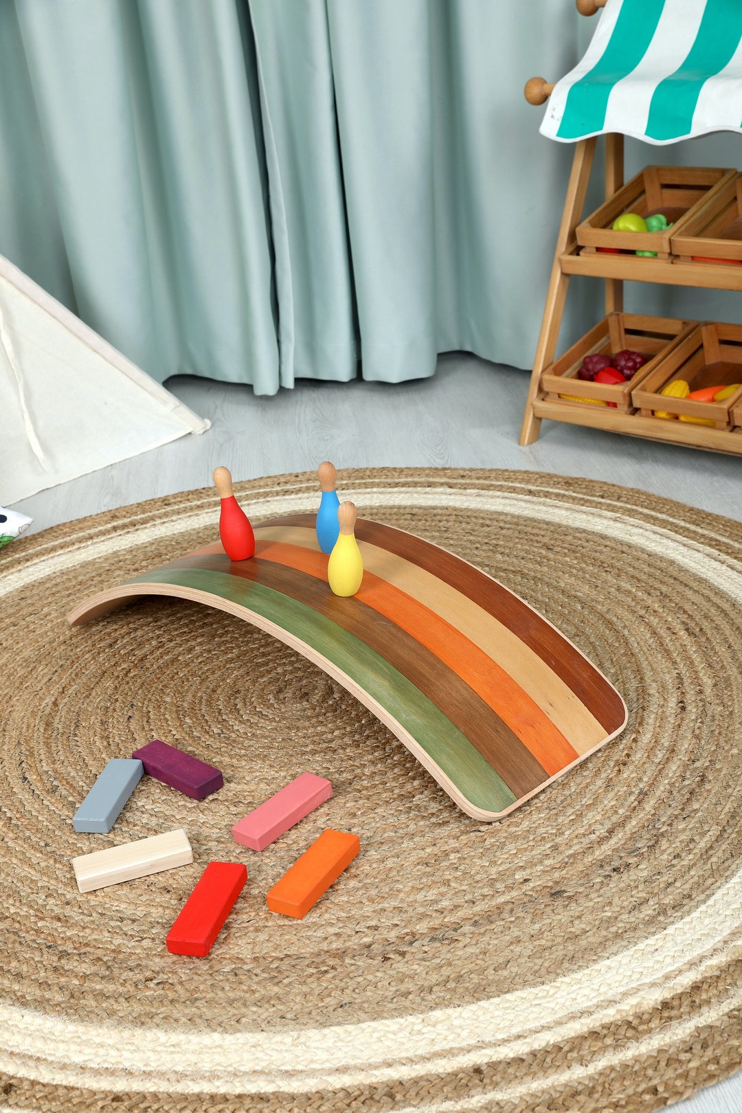 Wooden Balance Board waldorf Boardwooden Rocking Etsy