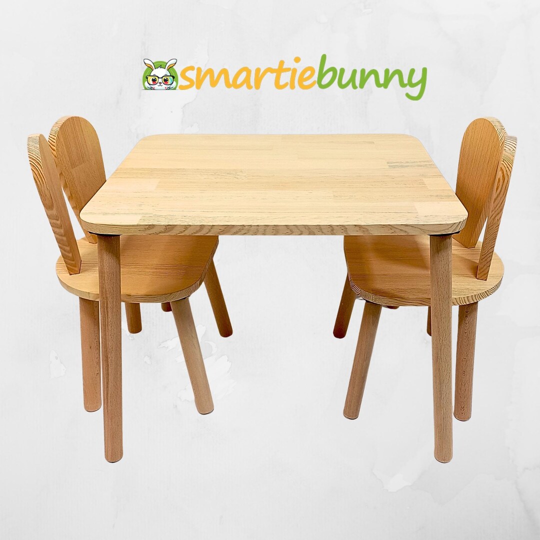 Smartie-bunny Chair, Wooden Kids Table and Chair Set, Wooden Table ...