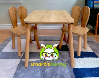 Handgefertigte Montessori Kids Tisch- und Stuhlset Für Kinder-höchste Qualität aus Holzstuhl Für Kleinkinder und Schreibtisch für ein Kind-Kids for Chair