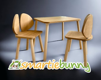 Table et chaise de bébé Montessori faites main pour enfants - chaise en bois de la plus haute qualité pour tout-petit et bureau pour enfant - Kids for Chair