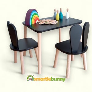 Handmade modern mini Wooden kid Table and children Chair Set | wooden Perfect Kids Table Chair set | Kids Playing Desk Set and baby chair