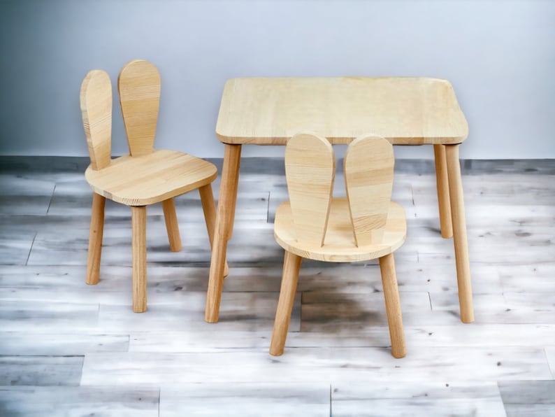 kids table and chair,Wooden Kid Table,Handmade Kids Table,Kids Room,Wooden Kid Chair,Table And Chair,Table and Chair Set,toddler chair,Gift for Christmas,,Montessori Table,Montessori Chair,Activity Table,Montessori Furniture,Furniture,Rabbit Chair,