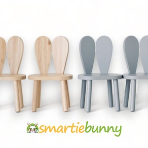 Smartie-Bunny Chair - Wooden Chair For Kids room -Montessori Table And Chair-Wooden Kids Table And Chair Set-Montessori Furniture-Kids chair