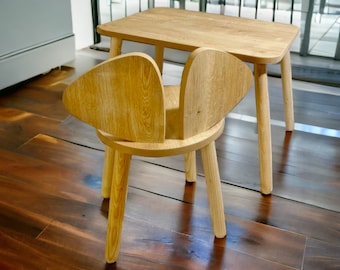 Ensemble table et chaise en bois pour enfants-table d'activités pour enfants-chaise pour tout-petit-table et chaises montessori-table pour enfant-bureau pour enfant-meubles pour enfants-en bois