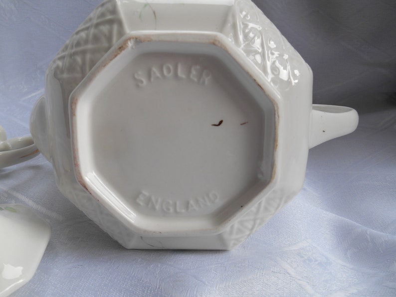 Vintage Sadler Pottery Floral Embossed Trellis Teapot and Jug Etsy