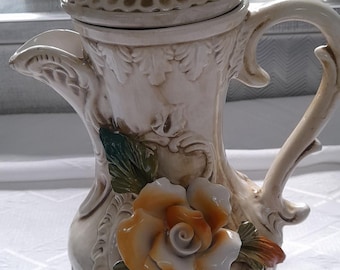 カポディモンテ バロック様式の花飾り付き水差し 1950 年代 - Etsy 日本