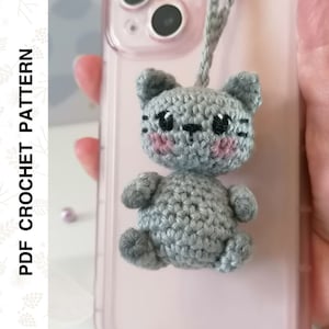 Crochet PATTERN Keychain Kitty Amigurumi Cat • PDF in English by Dutor