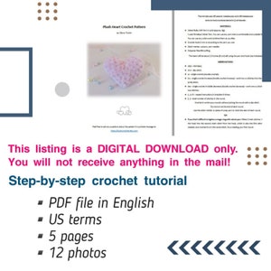 Crochet PATTERN No Sew Heart Plushie Valentines Easy Amigurumi • PDF in ...