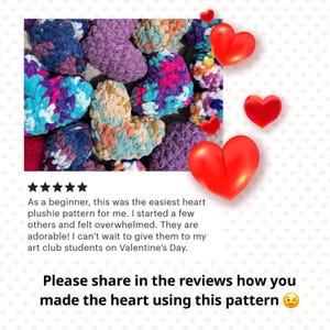 Crochet PATTERN No Sew Heart Plushie Valentines Easy Amigurumi • PDF in ...