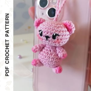 Crochet PATTERN Teddy Bear Keychain, Amigurumi Plushie Animals • PDF in English by Dutor