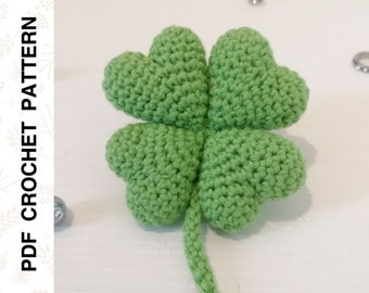 Crochet PATTERN Four Leaf Clover Amigurumi • PDF in English by Dutor