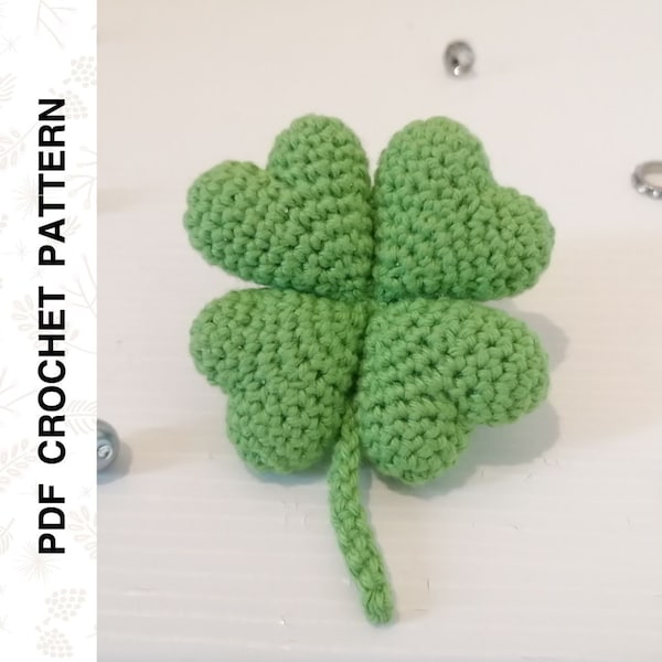 Crochet PATTERN Four Leaf Clover Amigurumi • PDF in English by Dutor