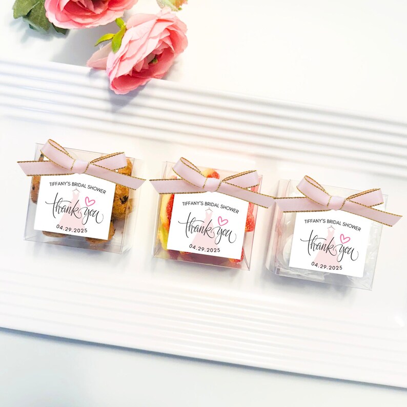Set of 10 Bridal Shower Favor Boxes, Personalized Favors, Bridal Shower ...