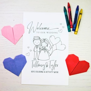 WEDDING Activity Book, Personalized Kids Activity Book, Kids Wedding Favor, Wedding Activity Book for Kids, Wedding Coloring Book, Origami image 3