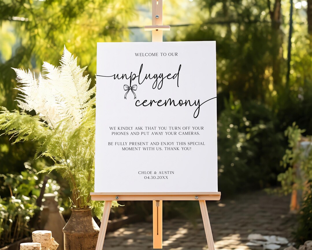 Wedding Unplugged Sign Template, Modern Unplugged Template, Minimalist ...