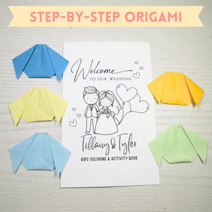 WEDDING Activity Book, Personalized Kids Activity Book, Kids Wedding Favor, Wedding Activity Book for Kids, Wedding Coloring Book, Origami image 5