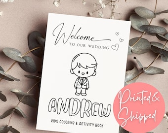 WEDDING Activity Book, Personalized Wedding Activity Book, Kids Activity Book, Kids Wedding Favor, Printed Wedding Coloring Book, Origami