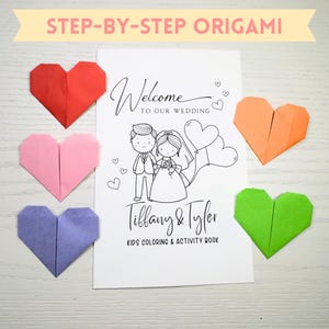 WEDDING Activity Book, Personalized Kids Activity Book, Kids Wedding Favor, Wedding Activity Book for Kids, Wedding Coloring Book, Origami image 4