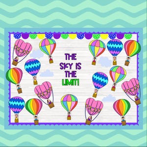 Welcome Back Printable Bulletin Board | Door Classroom Decor | Student Faces | Hot Air Balloon Bulletin board | Cutest Bulletin Board |