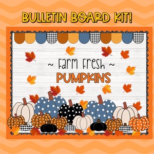 Fall Pumpkins Classroom Decor, Bulletin Board Kit, Classroom Posters, Door Decor, Pumpkin Patch, Printable, Digital Download