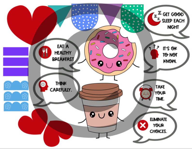 Donut Stress Do Your Best Printable Classroom Bulletin Board Kit / Door