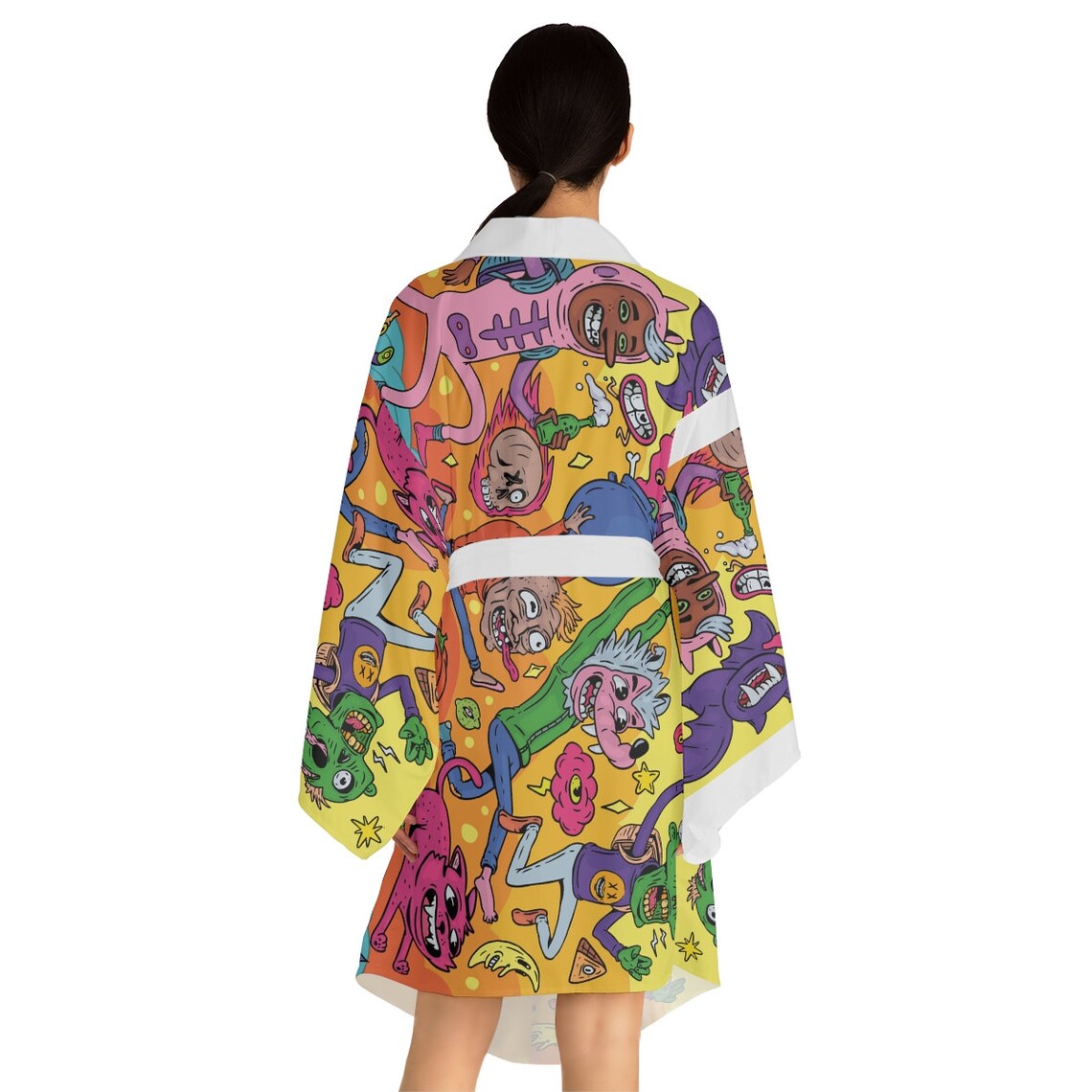 Personalized Kimono Robe the Crazy Jikos Illustration Etsy