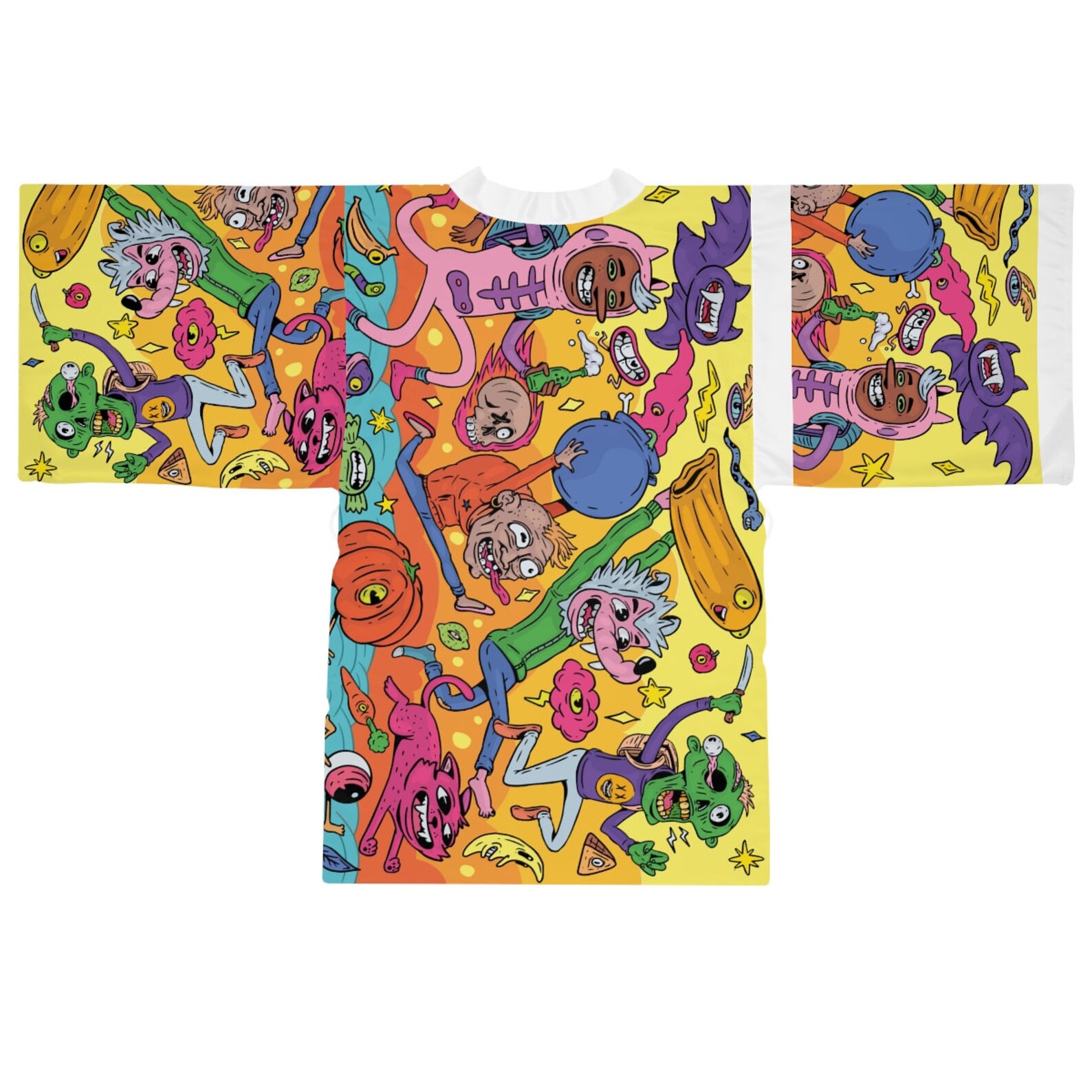 Personalized Kimono Robe the Crazy Jikos Illustration Etsy